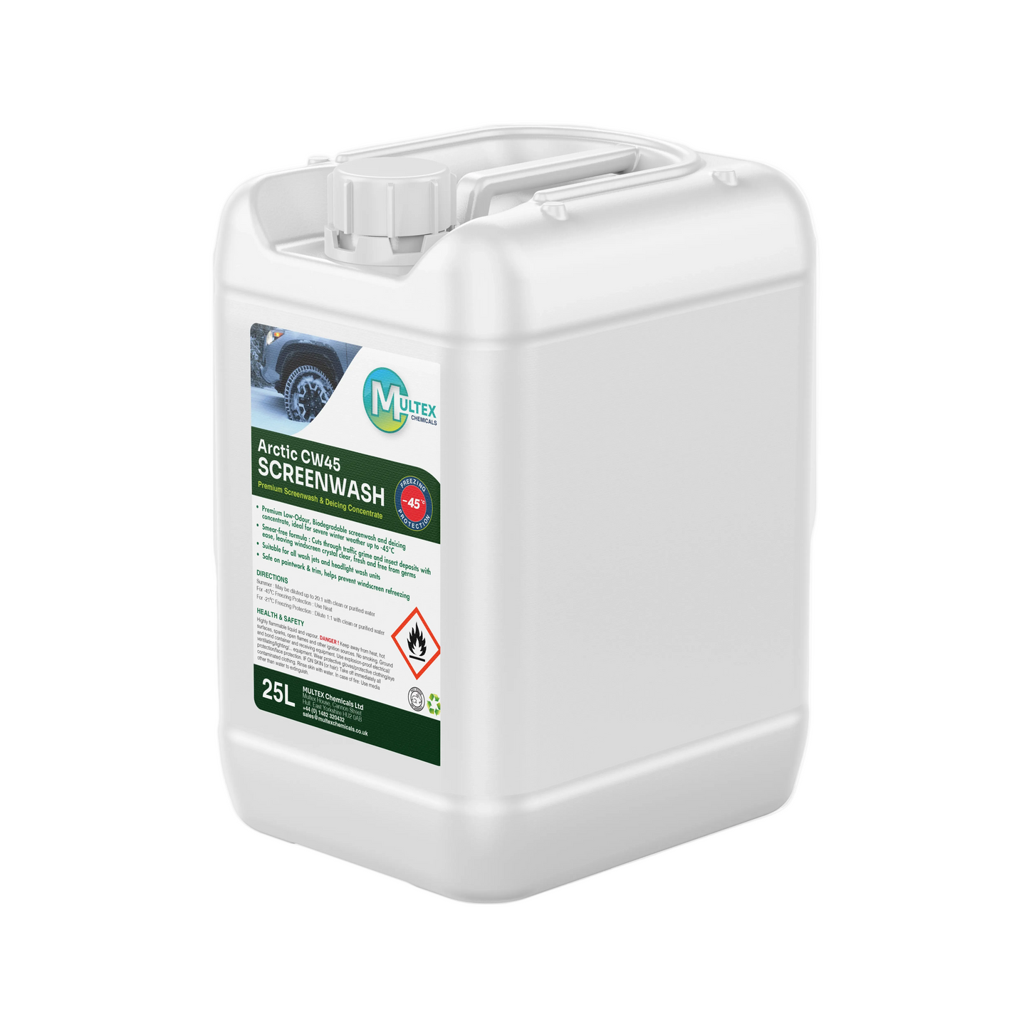 Extreme Sub-Zero Windscreen De-Icer & Bug Cleaner – Arctic CW45 Ultra-Concentrated Screenwash (-45°C)
