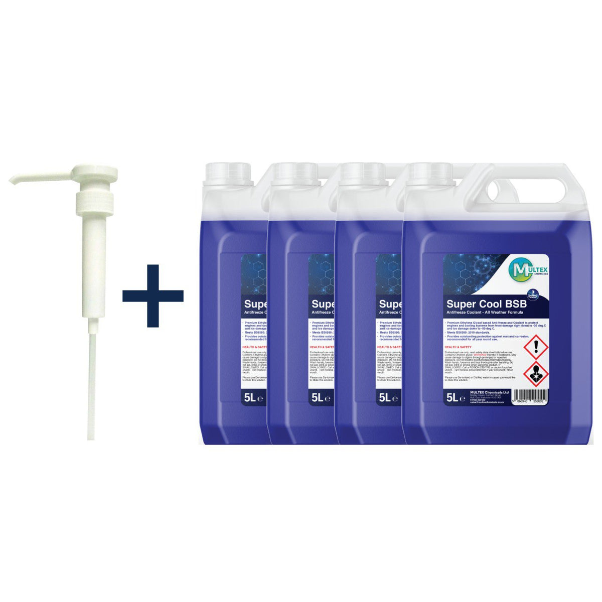 Multex Super Cool BSB 5L - Premium blue antifreeze and coolant for high-performance engine protection.