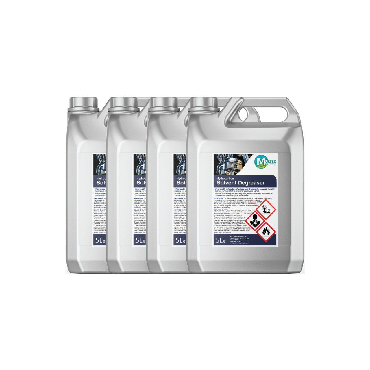 Multex Hydrocarbon Solvent Degreaser 5L - Industrial strength tar and heavy grease remover.