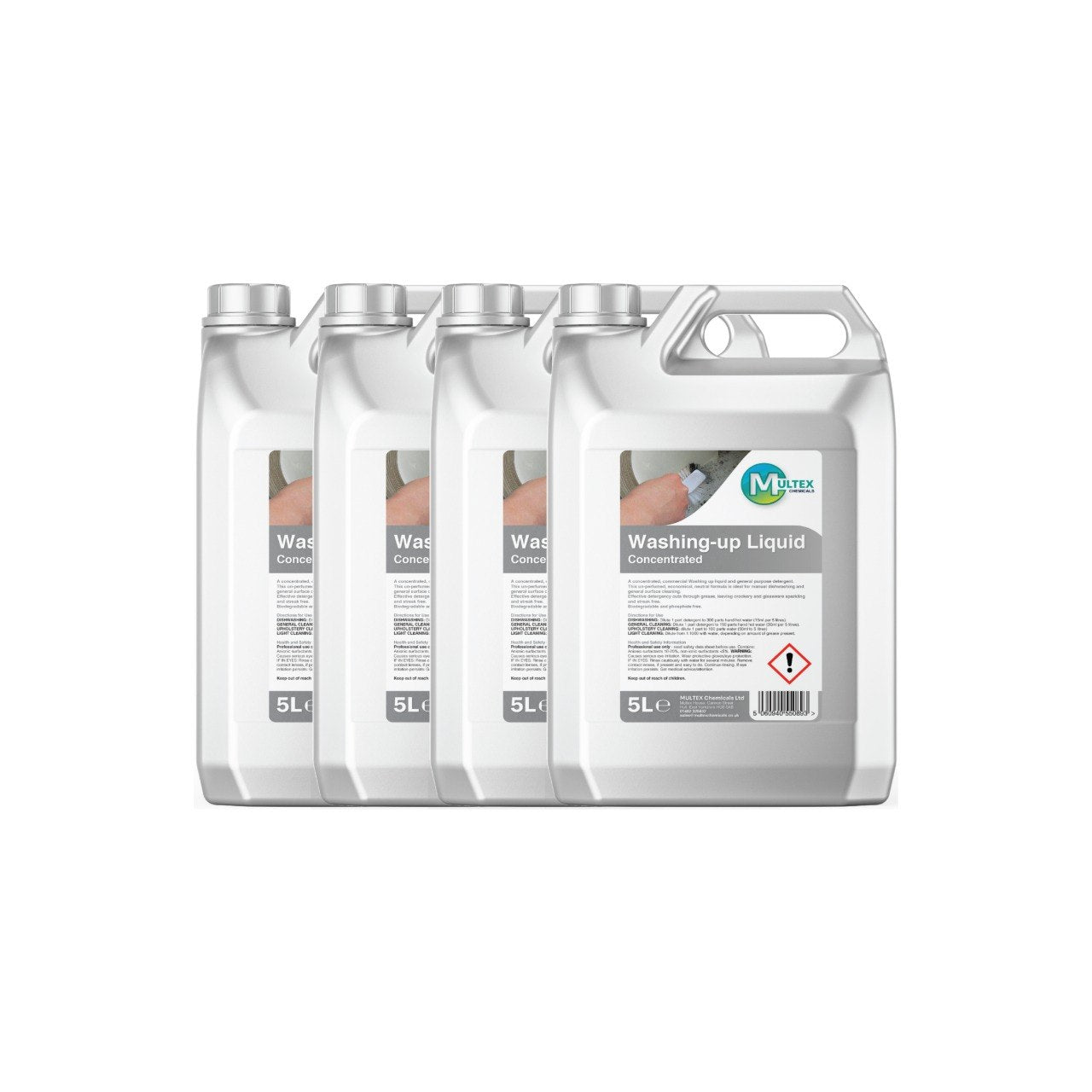 Multex Concentrated Washing Up Liquid 5L - Premium super-strength lemon detergent for commercial use.