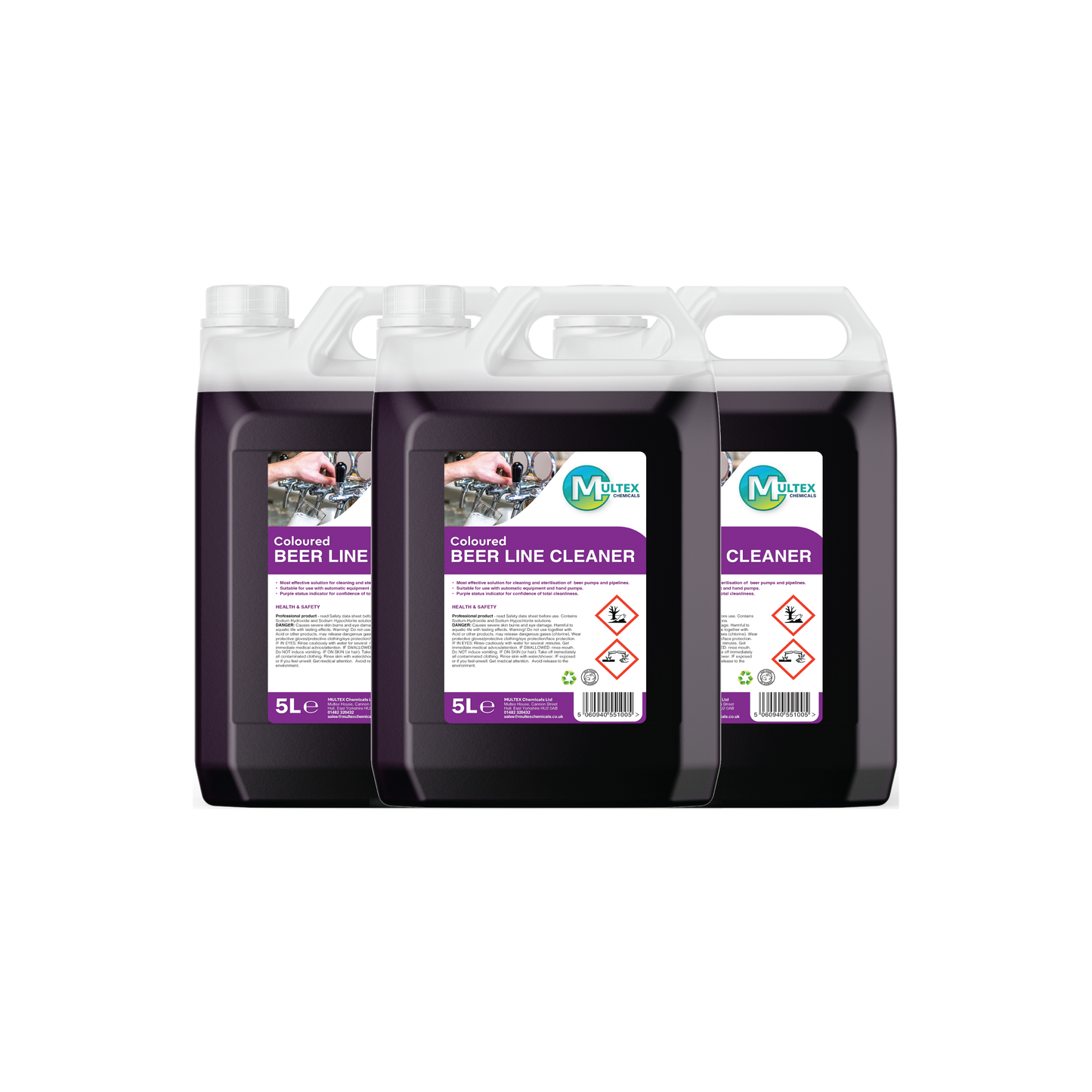 Multex Beer Line Cleaner 5L bundle - Professional heavy-duty sanitiser and degreaser for beer dispensing systems.
