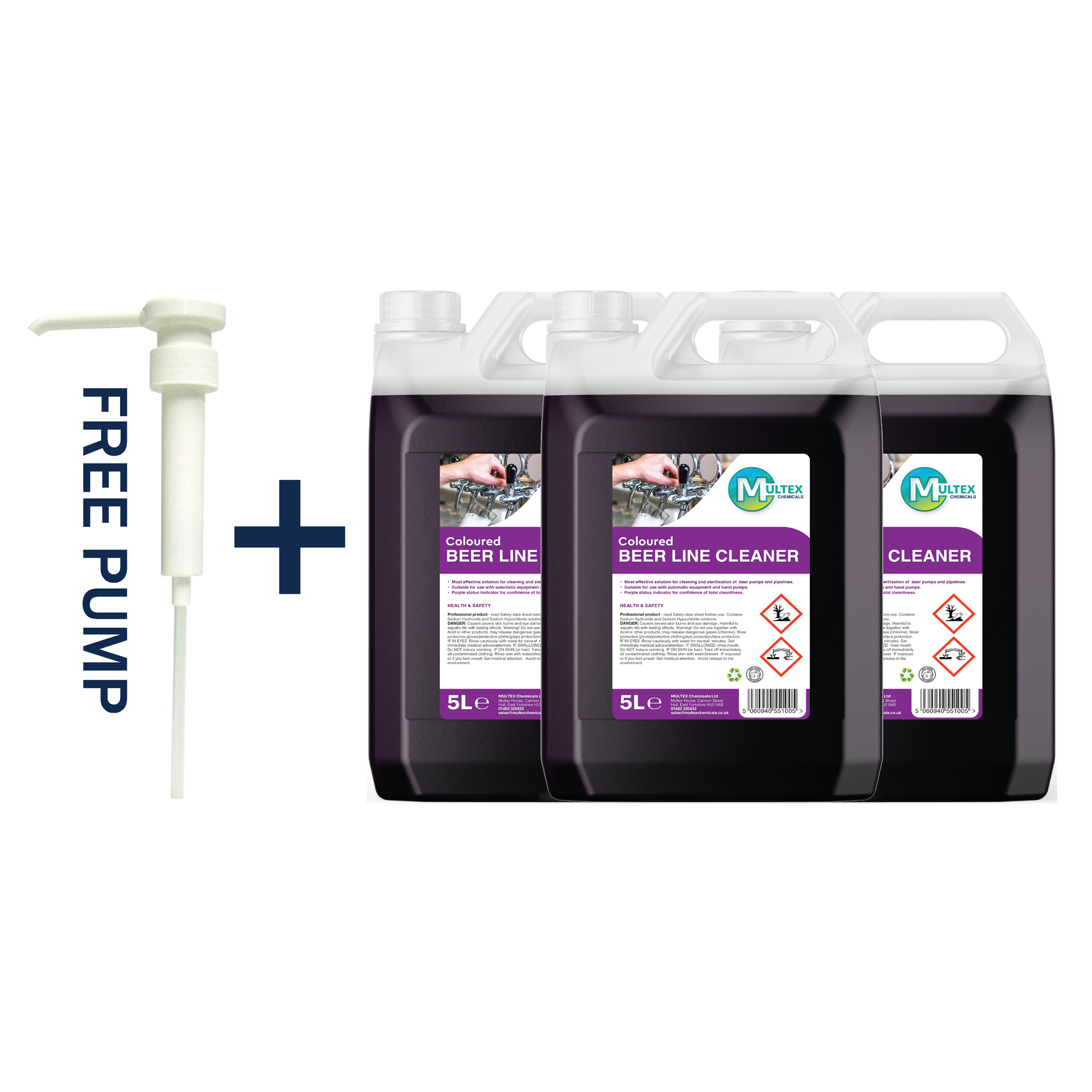 Multex Beer Line Cleaner 5L bundle - Professional heavy-duty sanitiser and degreaser for beer dispensing systems.