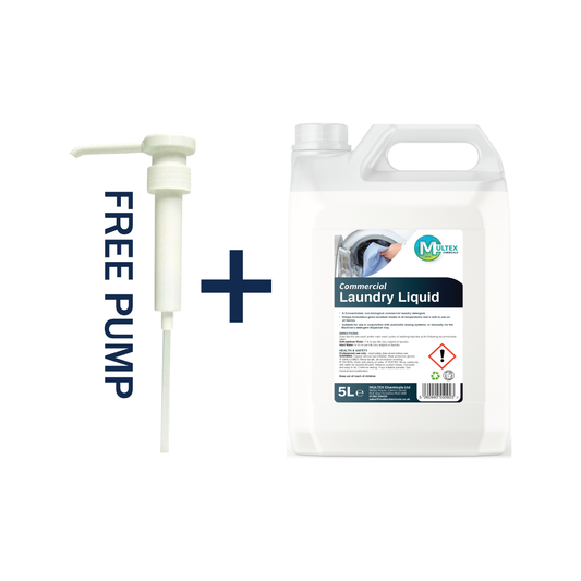 Multex Commercial Laundry Liquid 5L bundle - Professional biological detergent for industrial textile care.