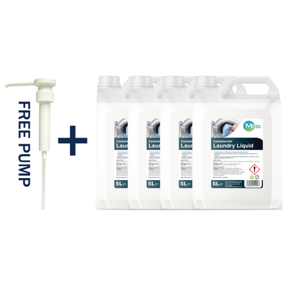 Multex Commercial Laundry Liquid 5L bundle - Professional biological detergent for industrial textile care.