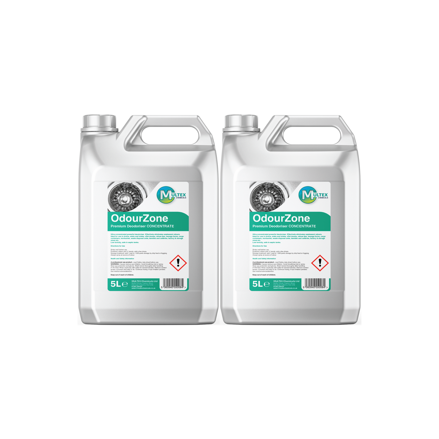 Multex OdourZone 5L bundle - Professional high-impact odour neutraliser and re-freshener for commercial use.