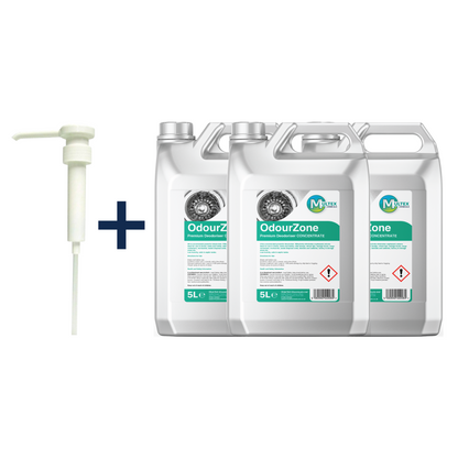 Odourzone Professional Odour Neutraliser and Freshener Bulk Container by Multex Chemicals, bulk 5L air and fabric deodoriser.
