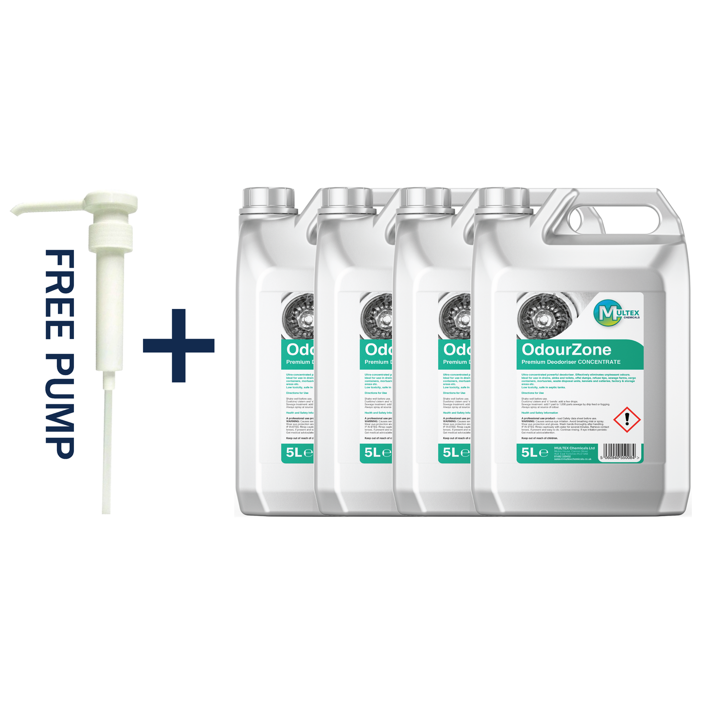 Multex OdourZone 5L bundle - Professional high-impact odour neutraliser and re-freshener for commercial use.