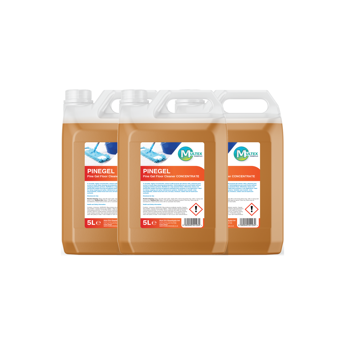 Multex Pine Gel Floor Cleaner 5L bundle - Concentrated sanitising gel for professional floor maintenance.