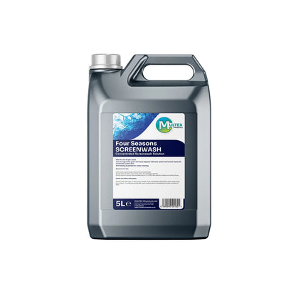 A 5-liter bottle of Four Seasons screenwash concentrated solution.