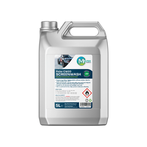 Polar CW20 Concentrated Screenwash – Sub-Zero Winter Windscreen Cleaner (-20°C Freezing Protection)