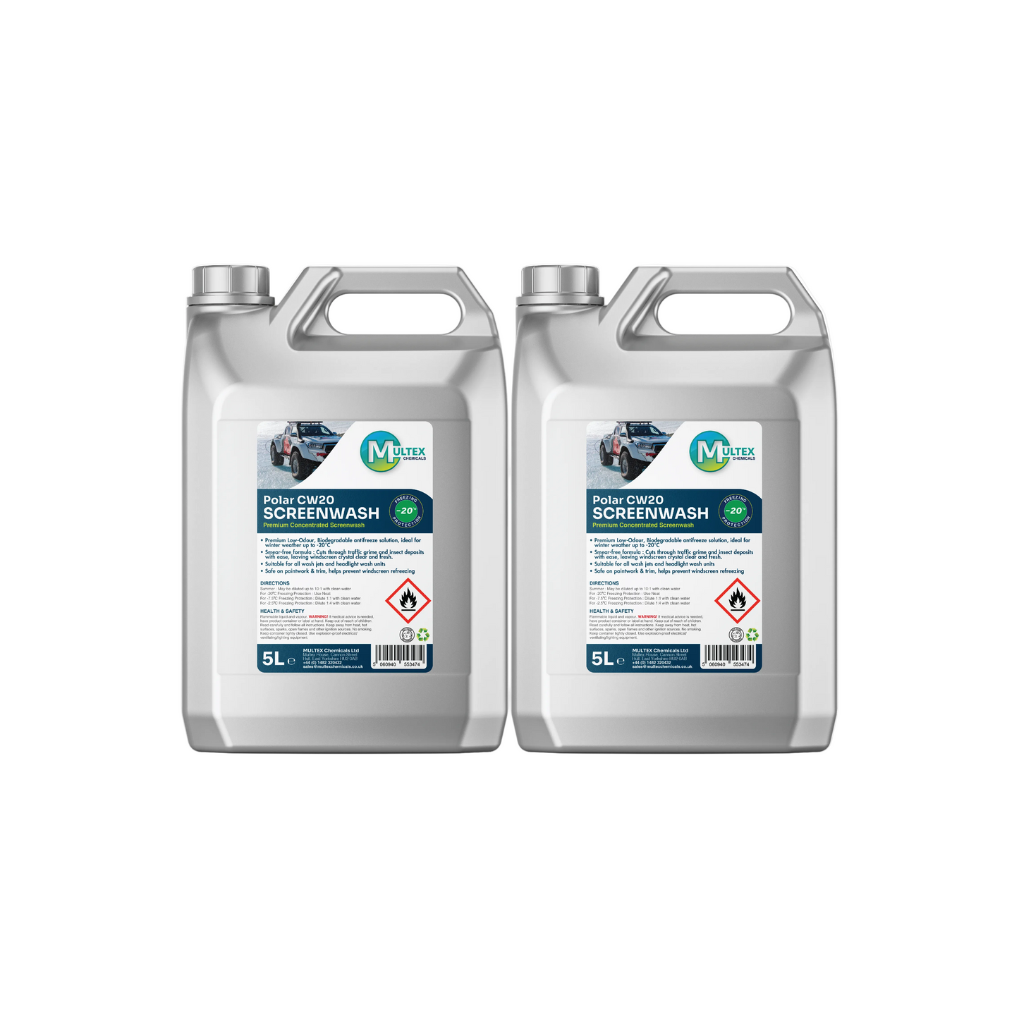 Polar CW20 Concentrated Screenwash – Sub-Zero Winter Windscreen Cleaner (-20°C Freezing Protection)