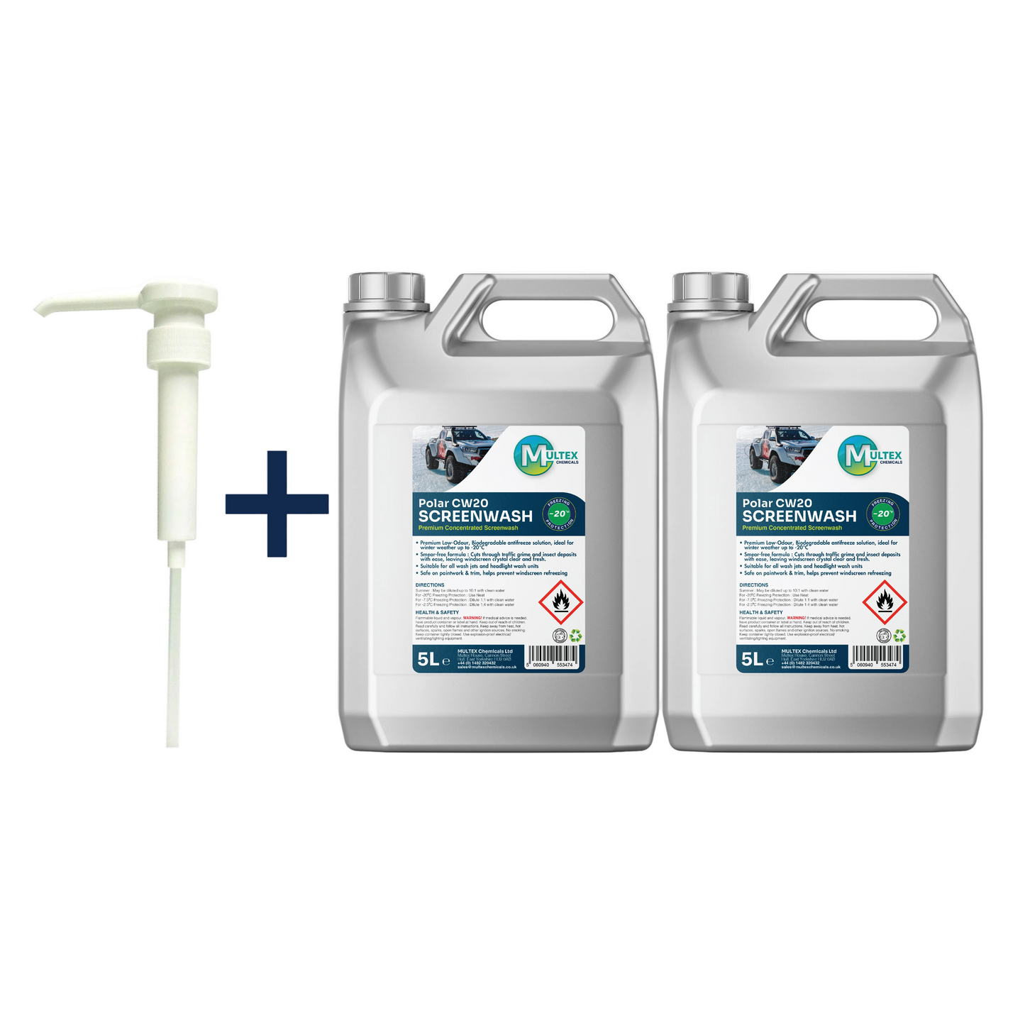 Polar CW20 Concentrated Screenwash – Sub-Zero Winter Windscreen Cleaner (-20°C Freezing Protection)
