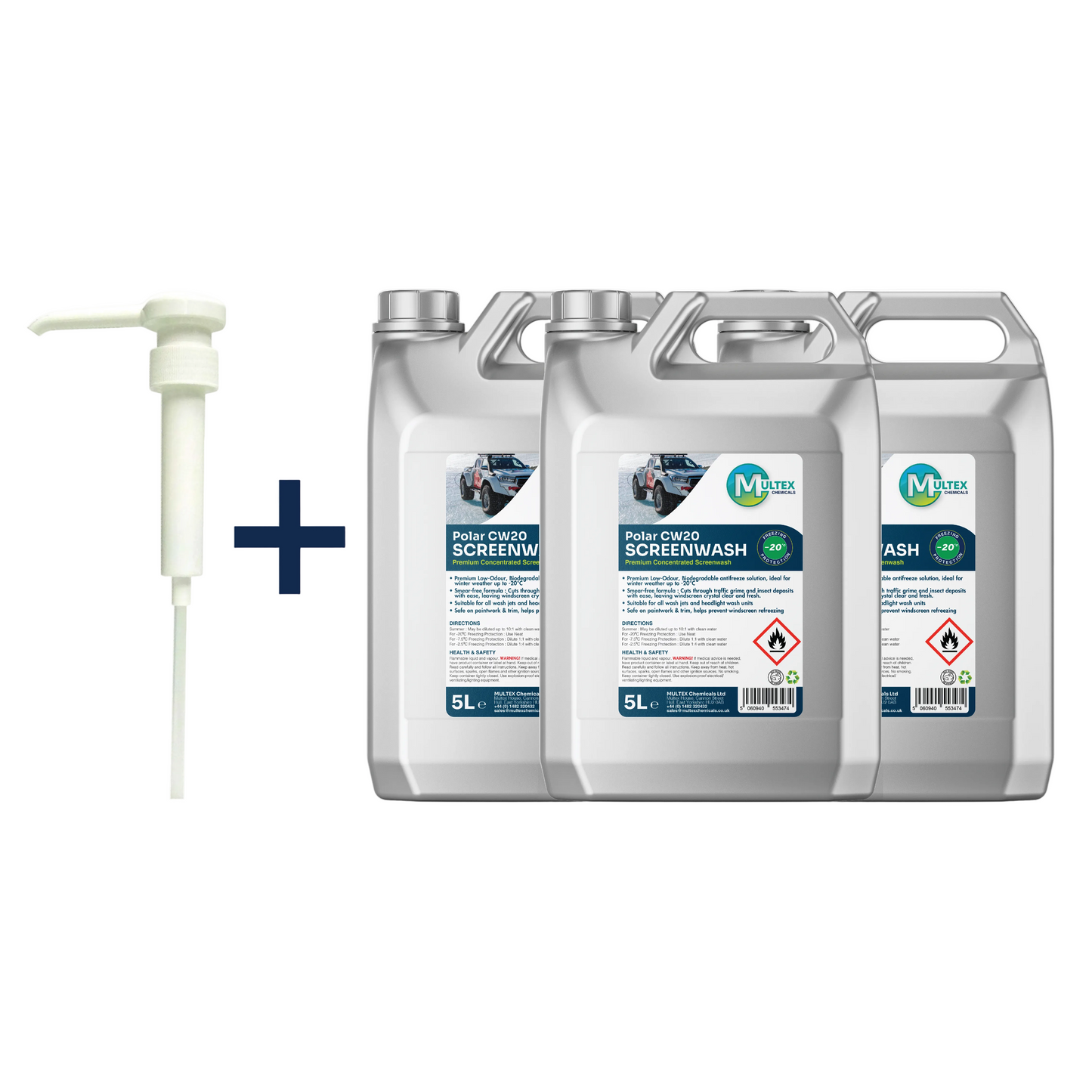 Polar CW20 Concentrated Screenwash – Sub-Zero Winter Windscreen Cleaner (-20°C Freezing Protection)