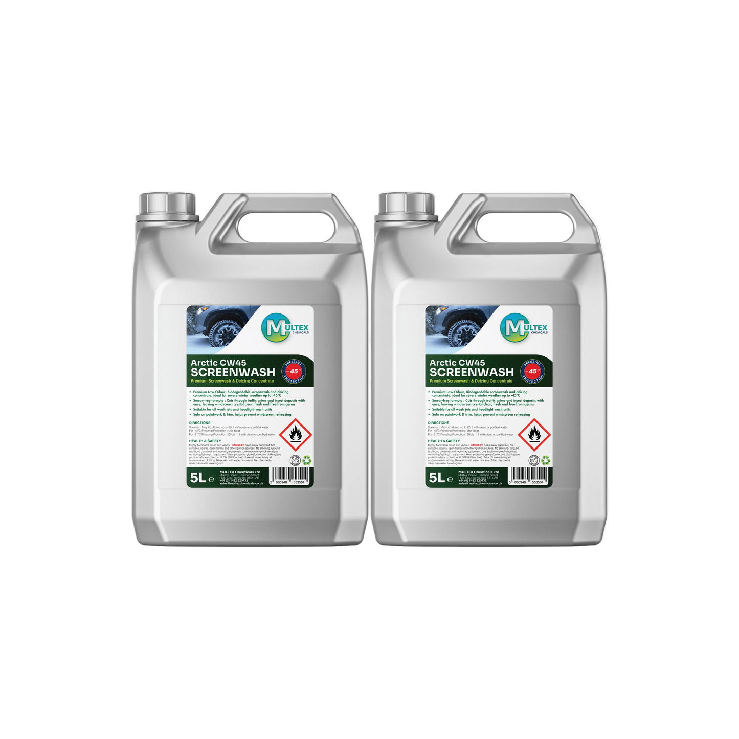 Extreme Sub-Zero Windscreen De-Icer & Bug Cleaner – Arctic CW45 Ultra-Concentrated Screenwash (-45°C)