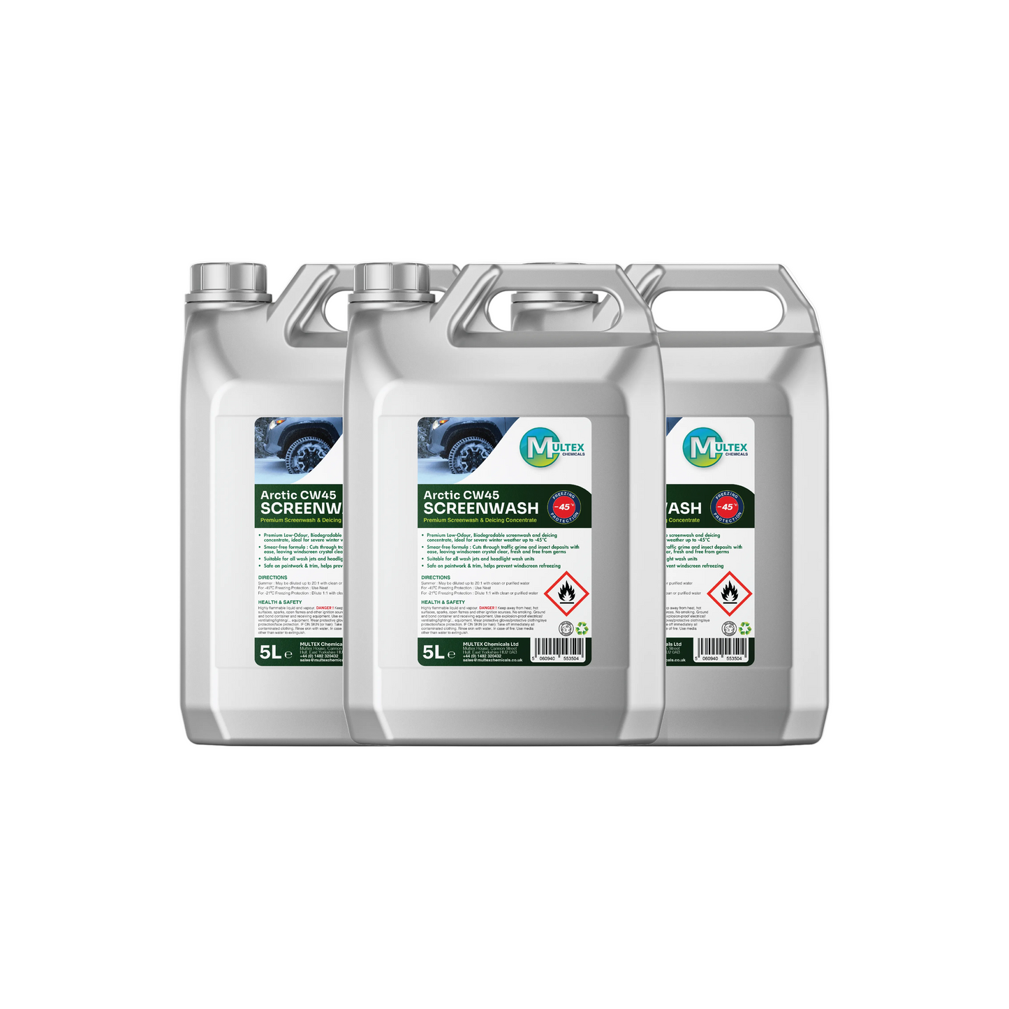 Extreme Sub-Zero Windscreen De-Icer & Bug Cleaner – Arctic CW45 Ultra-Concentrated Screenwash (-45°C)