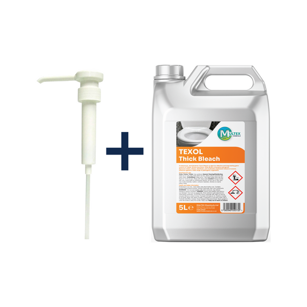Texol Professional Thick Bleach Heavy Duty Disinfectant by Multex Chemicals, bulk 5L viscous sodium hypochlorite disinfectant container.