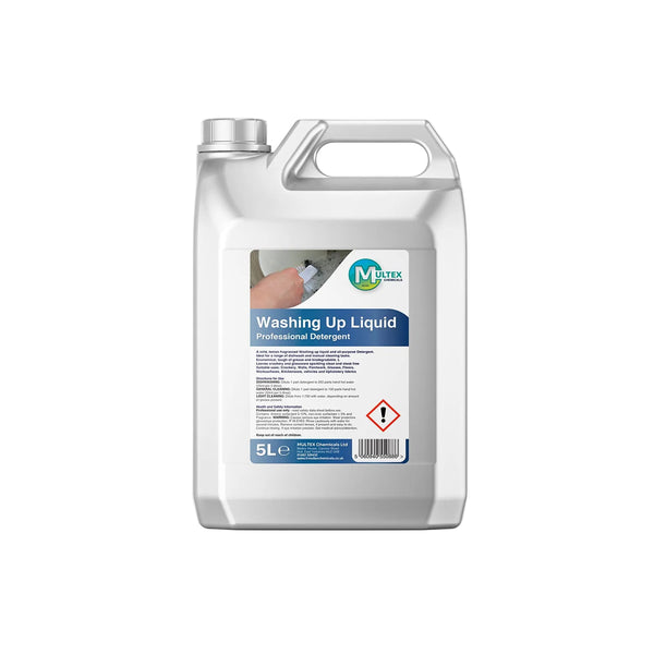 Multex Chemicals professional washing-up liquid in a clear bottle, designed for catering and hospitality use.