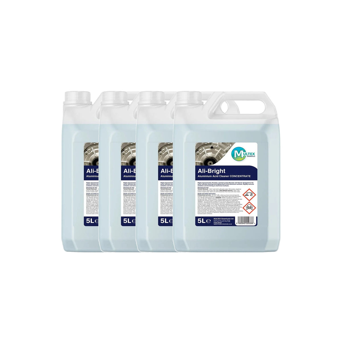 Ali-Bright Aluminium Acid Cleaner & Descaler – Heavy Duty 5L & 25L Industrial Brightener — 4 × 5L bundle