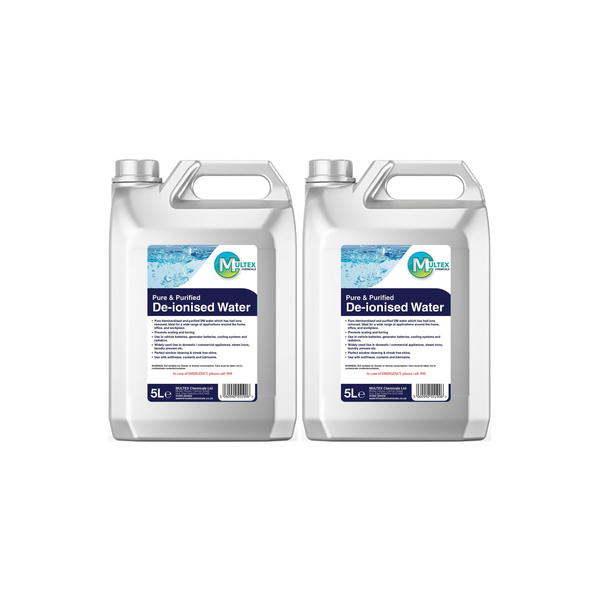 De-ionised Water – 5L & 25L — 2 × 5L bundle