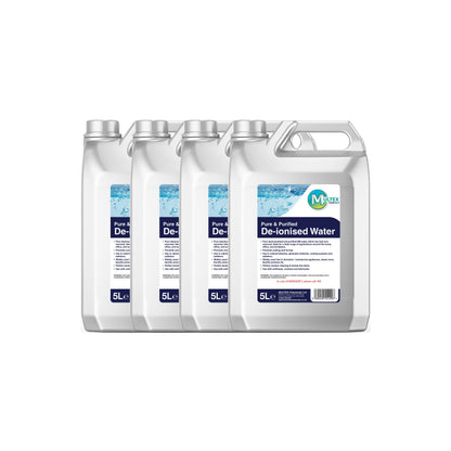 De-ionised Water – 5L & 25L — 4 × 5L bundle