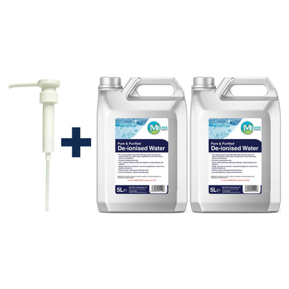 De-ionised Water – 5L & 25L — 2 × 5L bundle + 1 dosing pump (38mm)