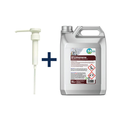 D'Limonene Concentrated Citrus Degreaser & Cleaner – 5L & 25L — 5L + 1 dosing pump (38mm)