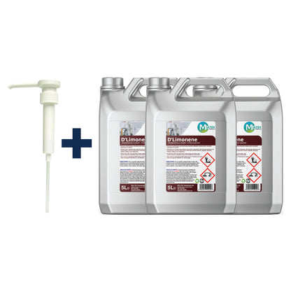 D'Limonene Concentrated Citrus Degreaser & Cleaner – 5L & 25L — 3 × 5L bundle + 1 dosing pump (38mm)