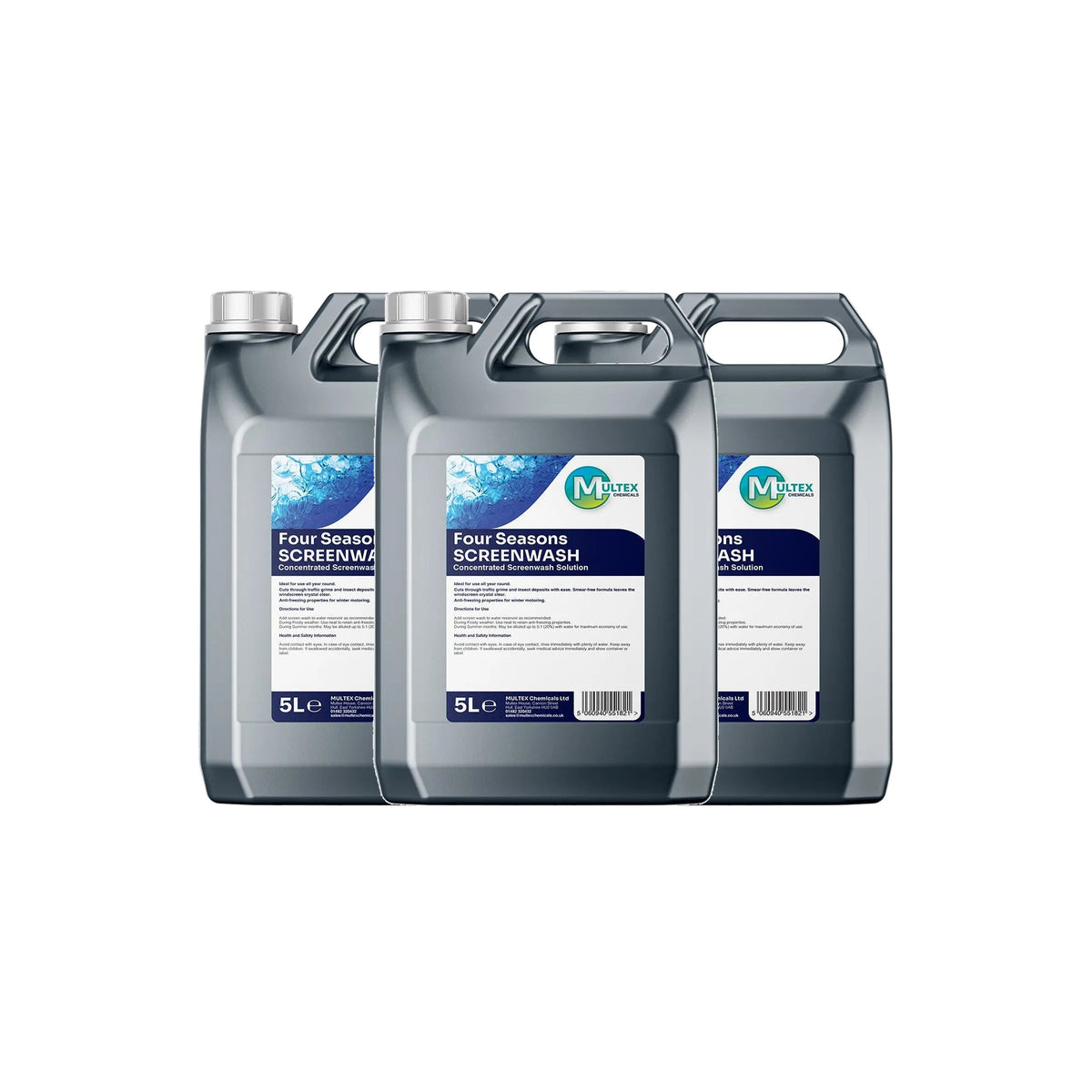 Four Seasons Concentrated Screenwash – All-Season Windscreen Cleaner 5L & 25L — 3 × 5L bundle