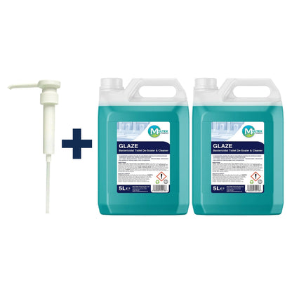 Glaze - Bactericidal Toilet Cleaner and Descaler — 2 × 5L bundle + 1 dosing pump (38mm)