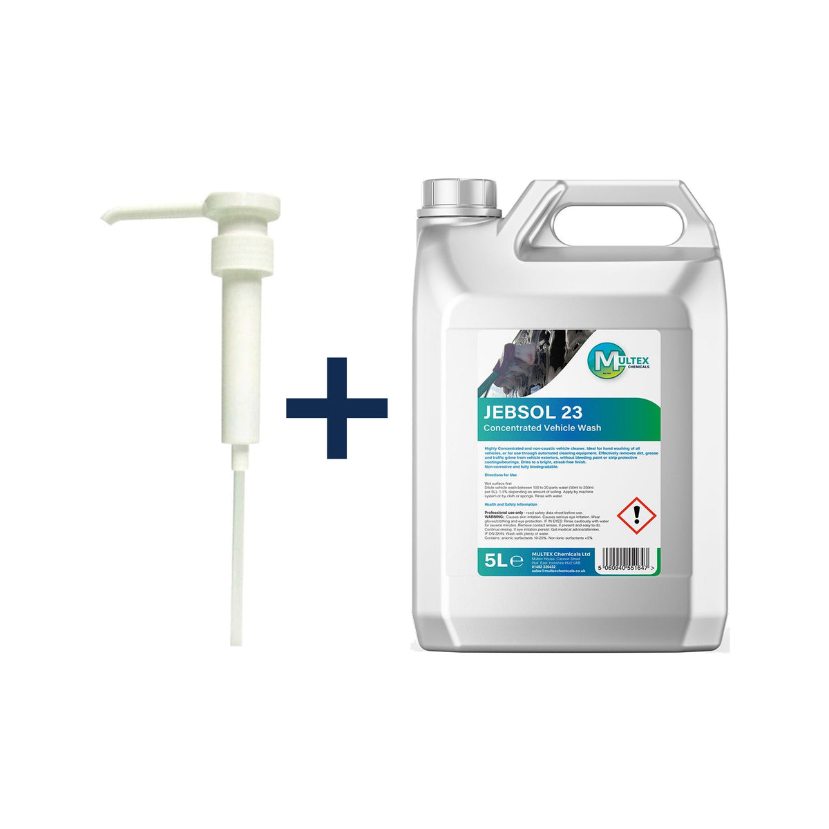 Jebsol 23 Concentrated Vehicle Wash – 5L & 25L — 5L + 1 dosing pump (38mm)