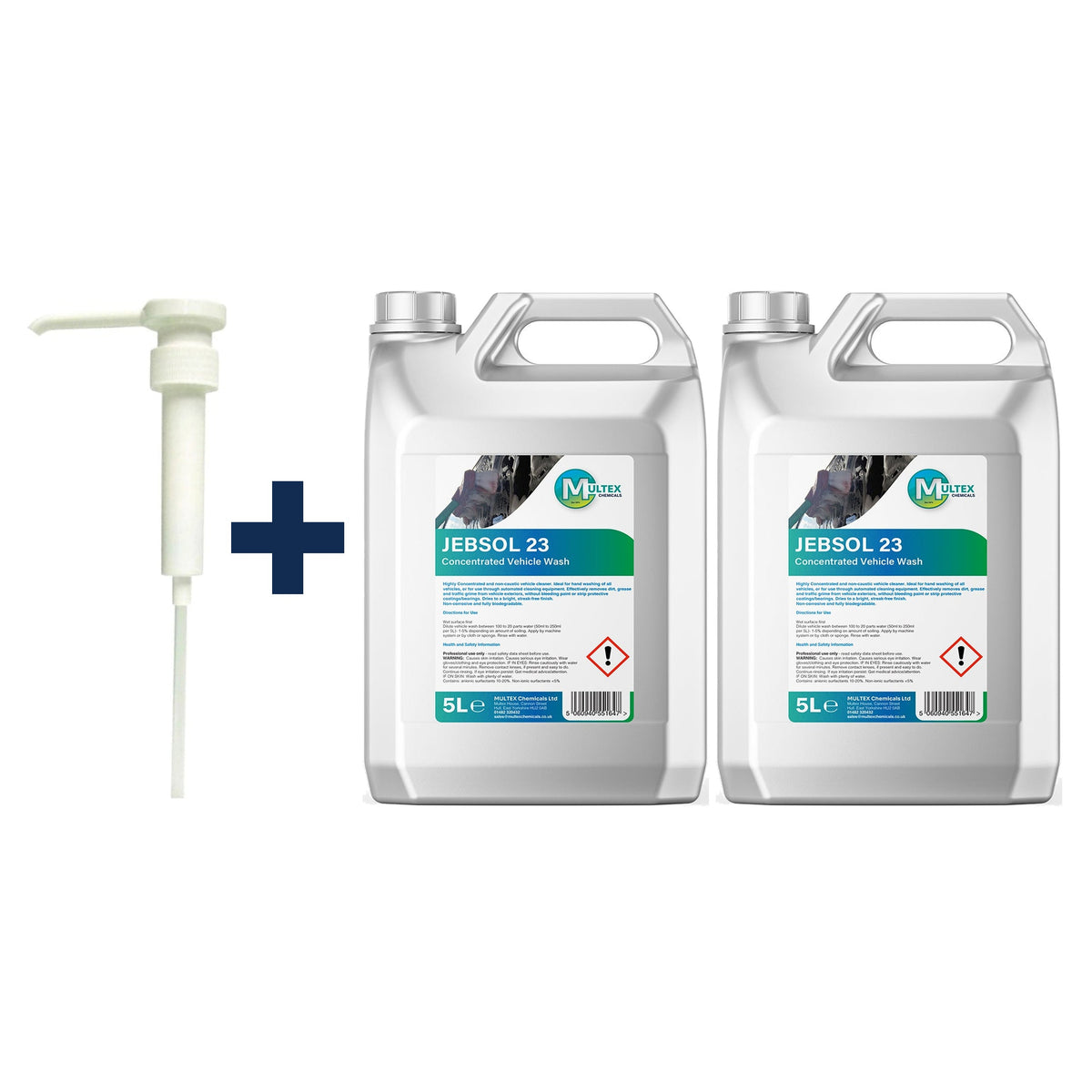 Jebsol 23 Concentrated Vehicle Wash – 5L & 25L — 2 × 5L bundle + 1 dosing pump (38mm)