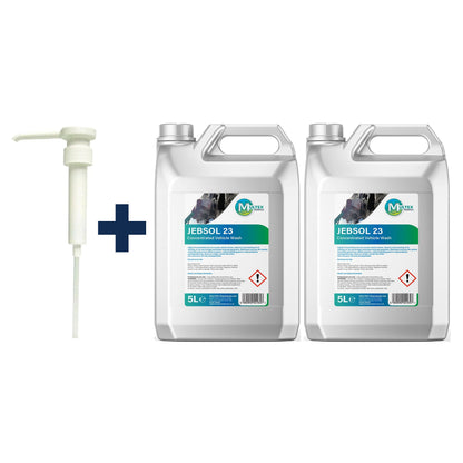 Jebsol 23 Concentrated Vehicle Wash – 5L & 25L — 2 × 5L bundle + 1 dosing pump (38mm)