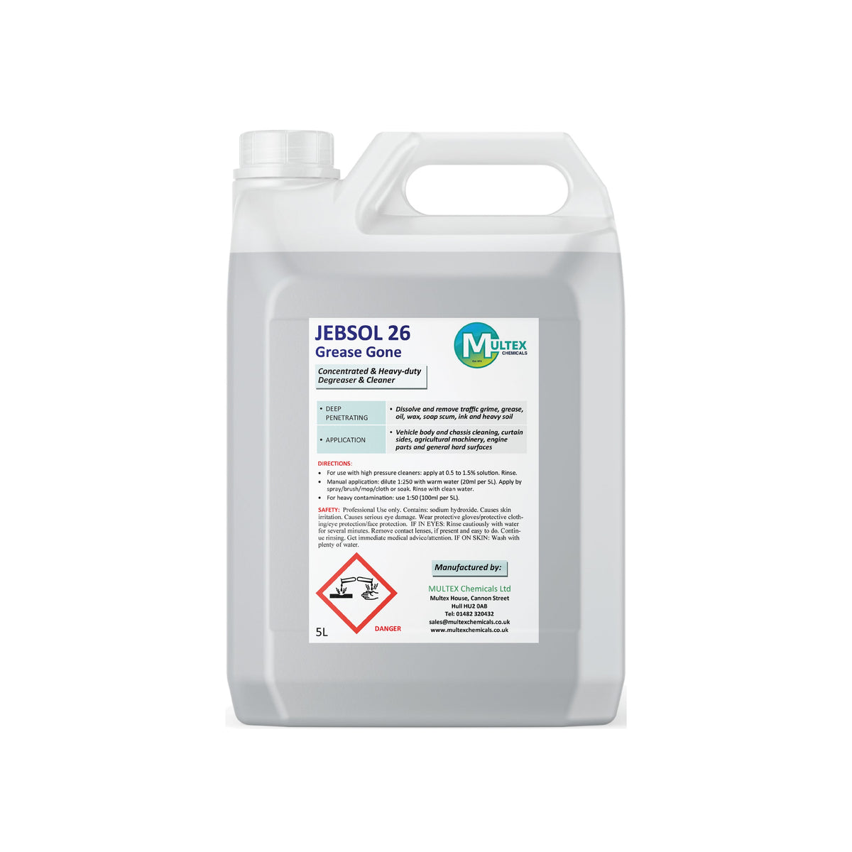 JEBSOL 26 Grease-Gone Concentrate – 5L & 25L — 5L