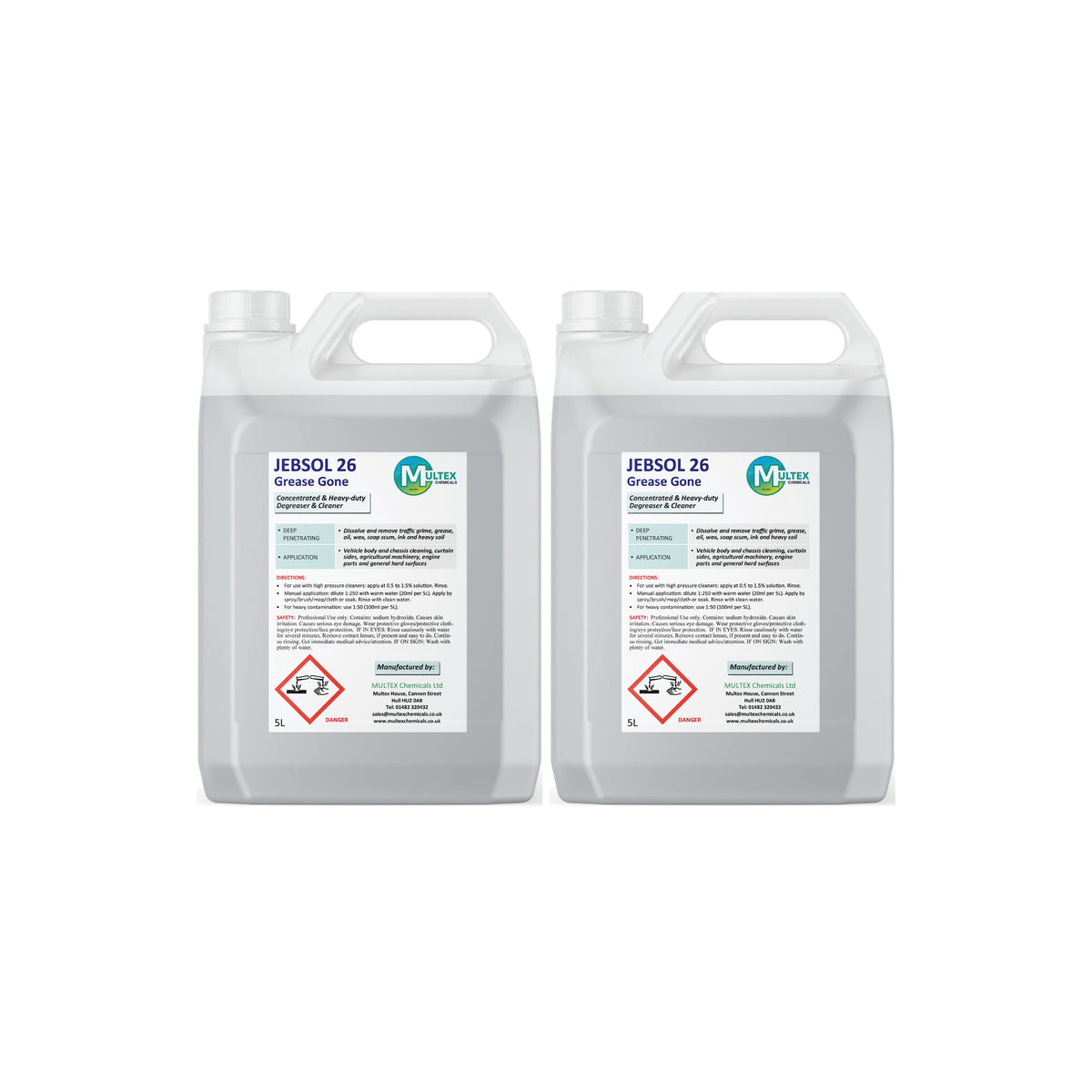 JEBSOL 26 Grease-Gone Concentrate – 5L & 25L — 2 × 5L bundle