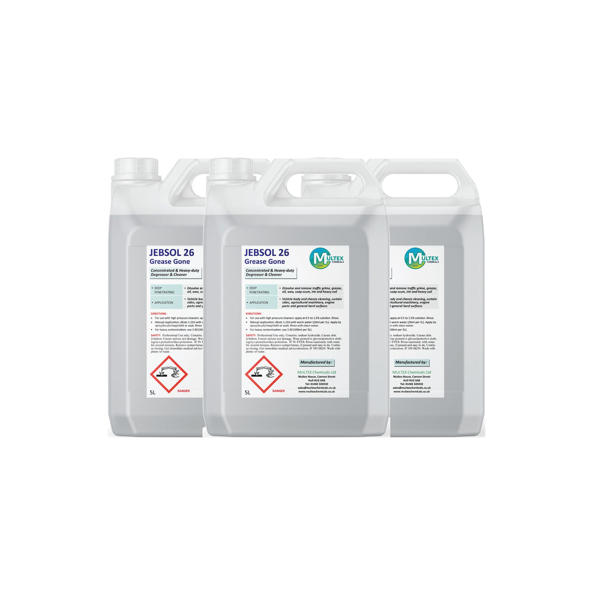 JEBSOL 26 Grease-Gone Concentrate – 5L & 25L — 3 × 5L bundle