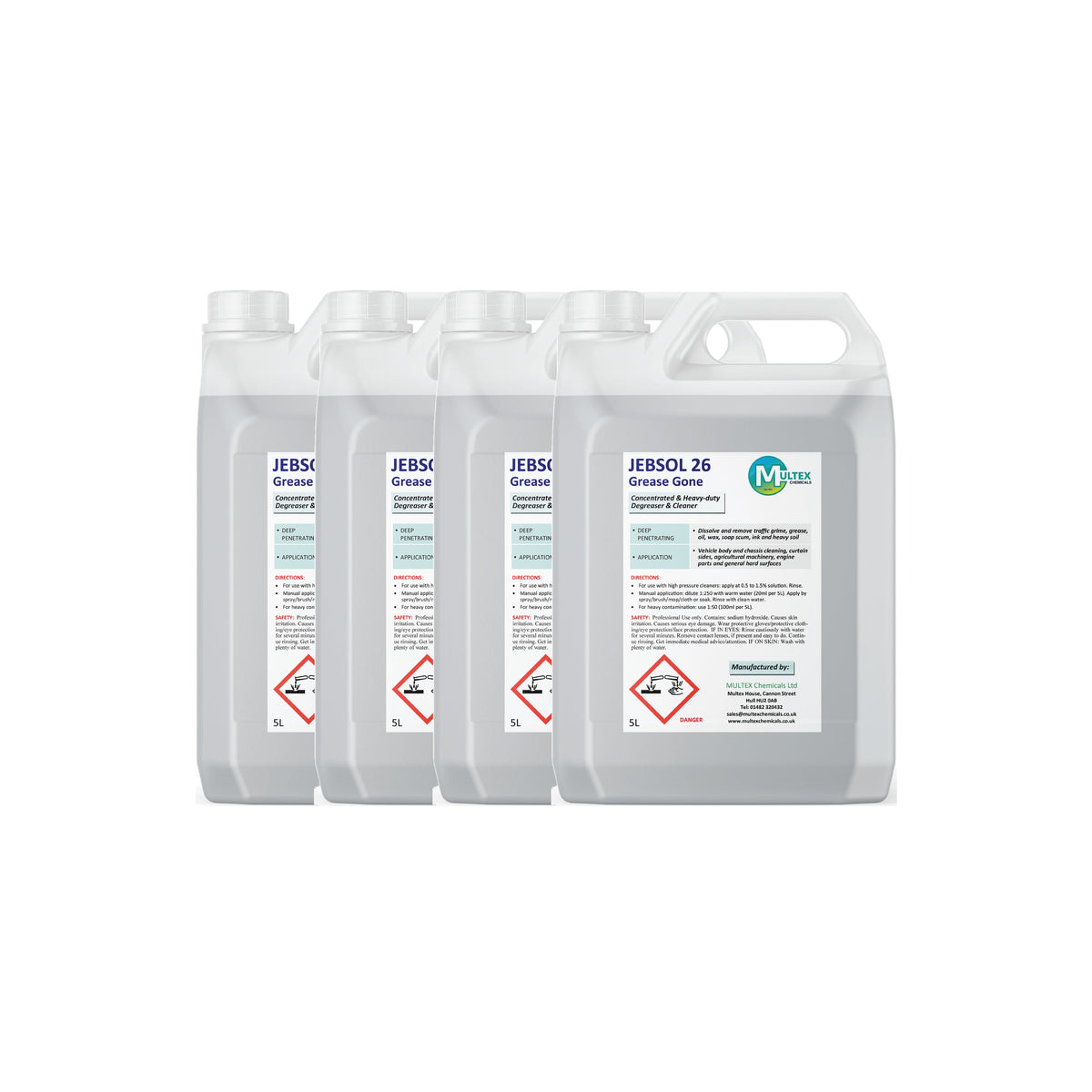 JEBSOL 26 Grease-Gone Concentrate – 5L & 25L — 4 × 5L bundle