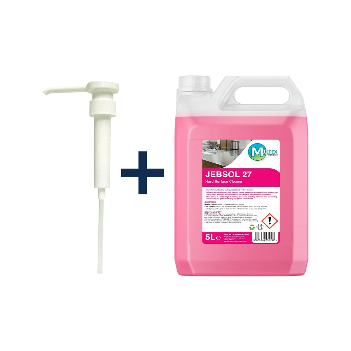 Jebsol 27 Multi-Surface Floor Cleaner – 5L & 25L — 5L + 1 dosing pump (38mm)