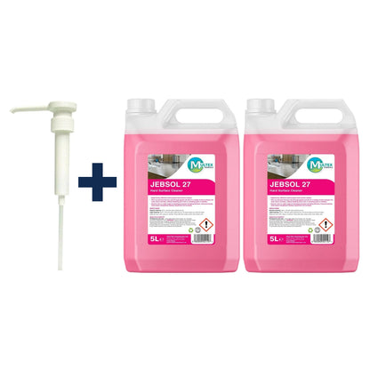 Jebsol 27 Multi-Surface Floor Cleaner – 5L & 25L — 2 × 5L bundle + 1 dosing pump (38mm)