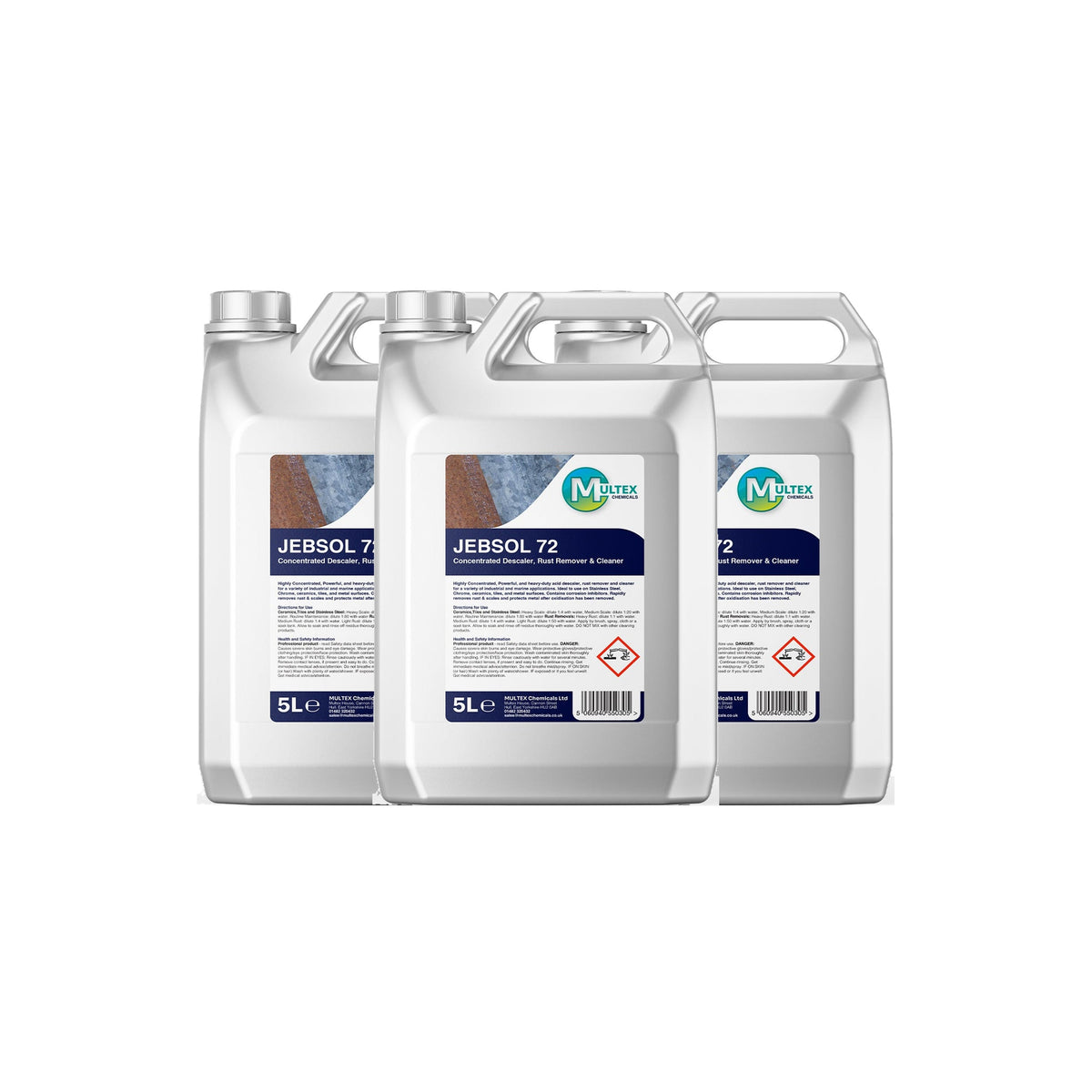 Jebsol 72 Rust Remover & Cleaner — 3 × 5L bundle