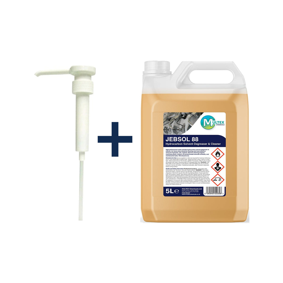 Jebsol 88 Solvent Degreaser – 5L & 25L — 5L + 1 dosing pump (38mm)