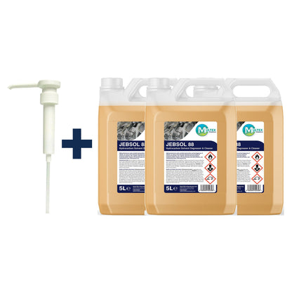 Jebsol 88 Solvent Degreaser – 5L & 25L — 3 × 5L bundle + 1 dosing pump (38mm)