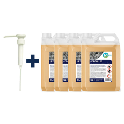 Jebsol 88 Solvent Degreaser – 5L & 25L — 4 × 5L bundle + 1 dosing pump (38mm)