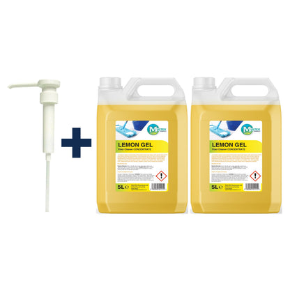 Lemon Gel Floor Cleaner Concentrate – 5L & 25L — 2 × 5L bundle + 1 dosing pump (38mm)