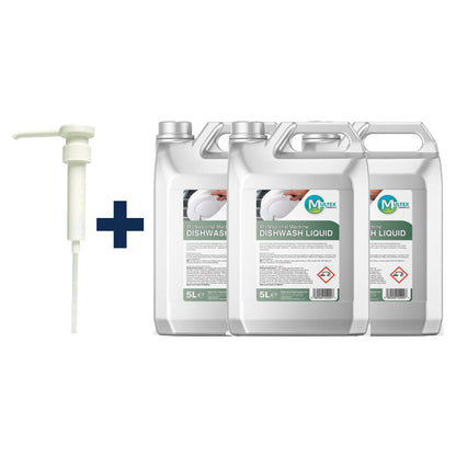 Commercial Machine Dishwash Liquid – 5L & 25L — 3 × 5L bundle + 1 dosing pump (38mm)
