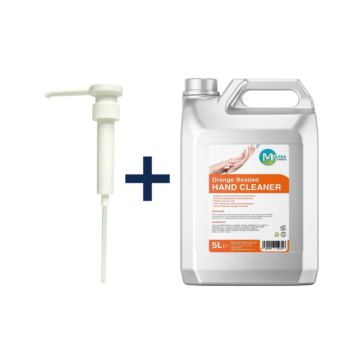 Orange Beaded Hand Cleaner – 5L & 25L — 5L + 1 dosing pump (38mm)