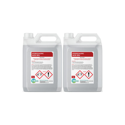 Multex Hydrochloric Acid 28% 5L - Heavy-duty descaler and concrete etching agent for industrial use.