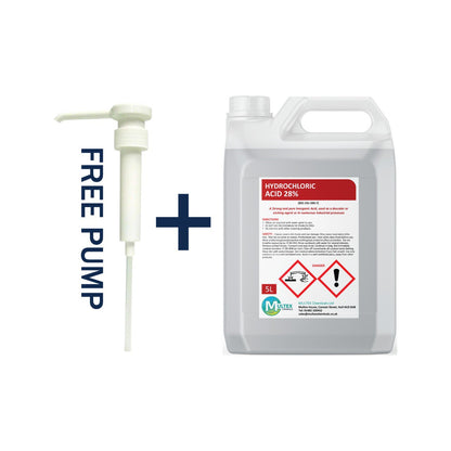 Multex Hydrochloric Acid 28% 5L - Heavy-duty descaler and concrete etching agent for industrial use.