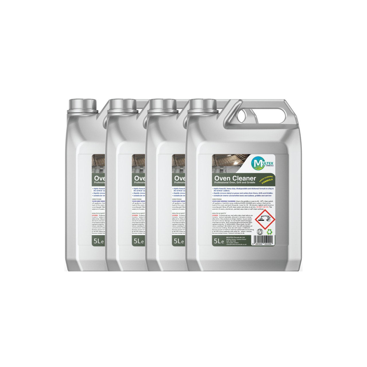 Multex Professional Oven Cleaner 5L - Heavy-duty thick clinging formula for ovens and griddles.