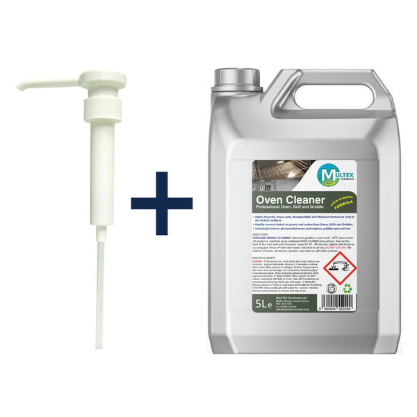 Multex Professional Oven Cleaner 5L - Heavy-duty thick clinging formula for ovens and griddles.