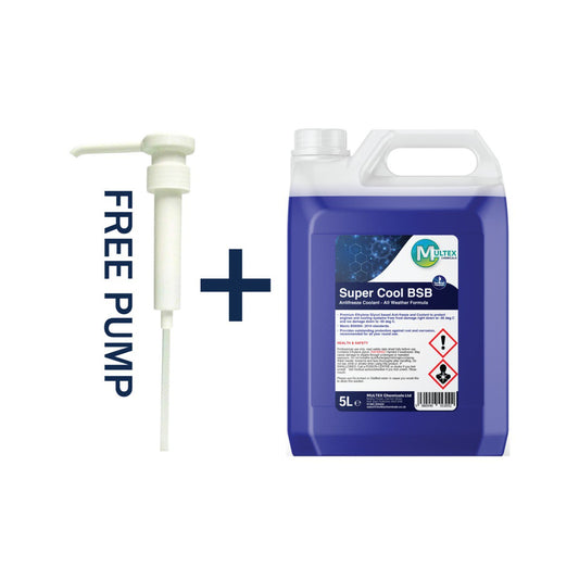 Multex Super Cool BSB 5L - Premium blue antifreeze and coolant for high-performance engine protection.